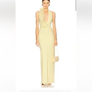 Deme by Gabriela Elegant Yellow Halter Dress